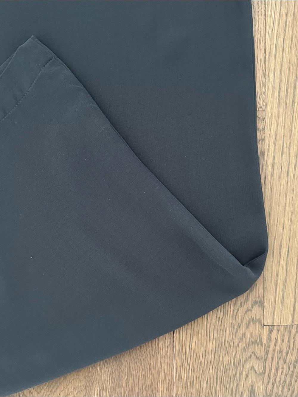 Eileen Fisher High Waist Wide Leg Silk Georgette Pant in Dark Blue Grey Small - Picture 6 of 10